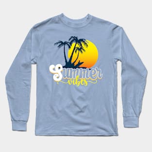 Summer Vibes Surfer Beach Sunset Long Sleeve T-Shirt